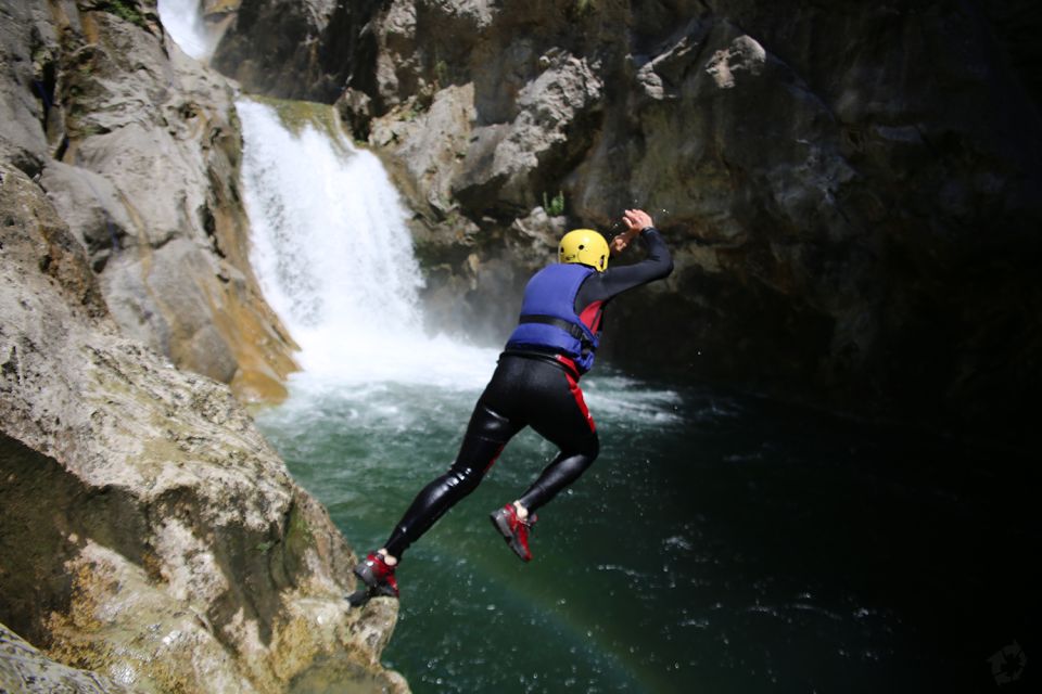 From Split or Zadvarje: Extreme Canyoning on Cetina River - The tunnel-and-waterfall moment at Velika Gubavica