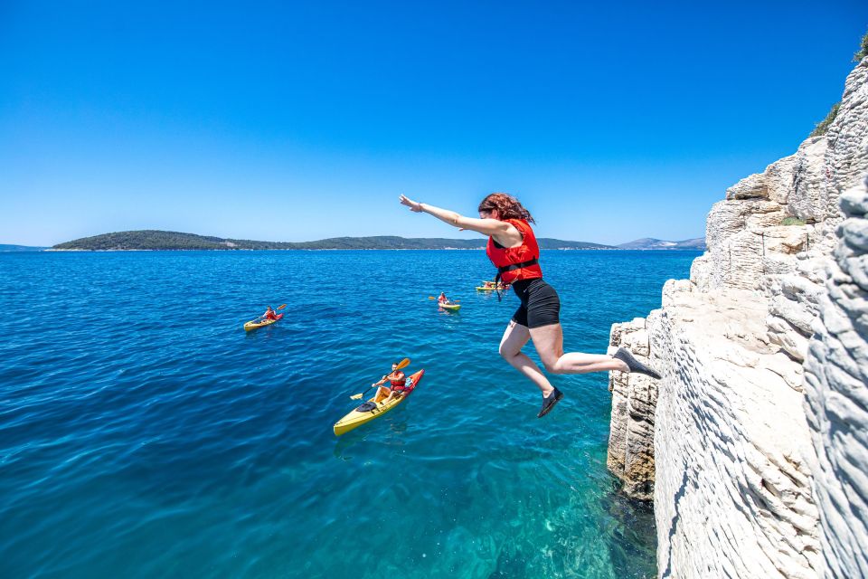From Split: Sea Kayaking Tour - Kašjuni Beach Stop: Snorkeling, Photos, and the Cliff-Jump Moment