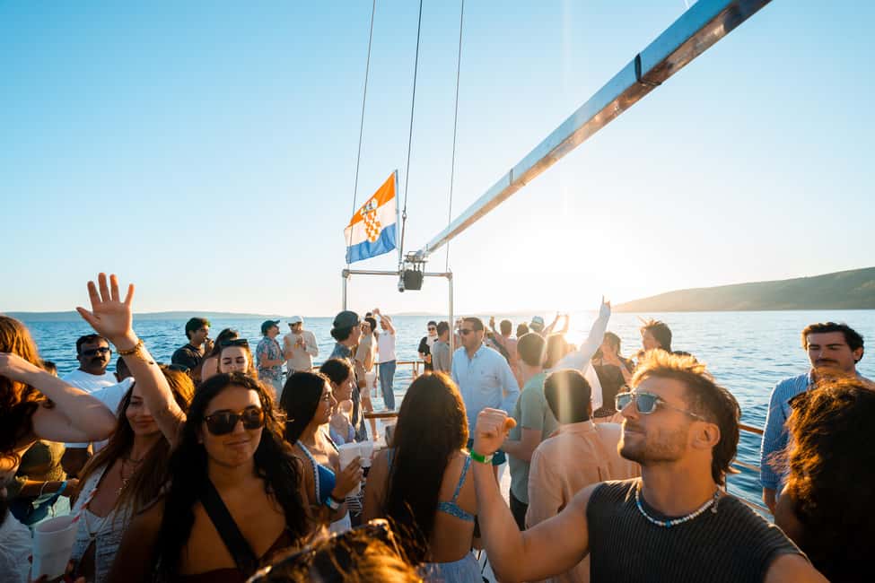 Split: Blue Lagoon Boat Party with Slide, Dj and After Party - From Inbox Bar to a Full-Day DJ Boat Party