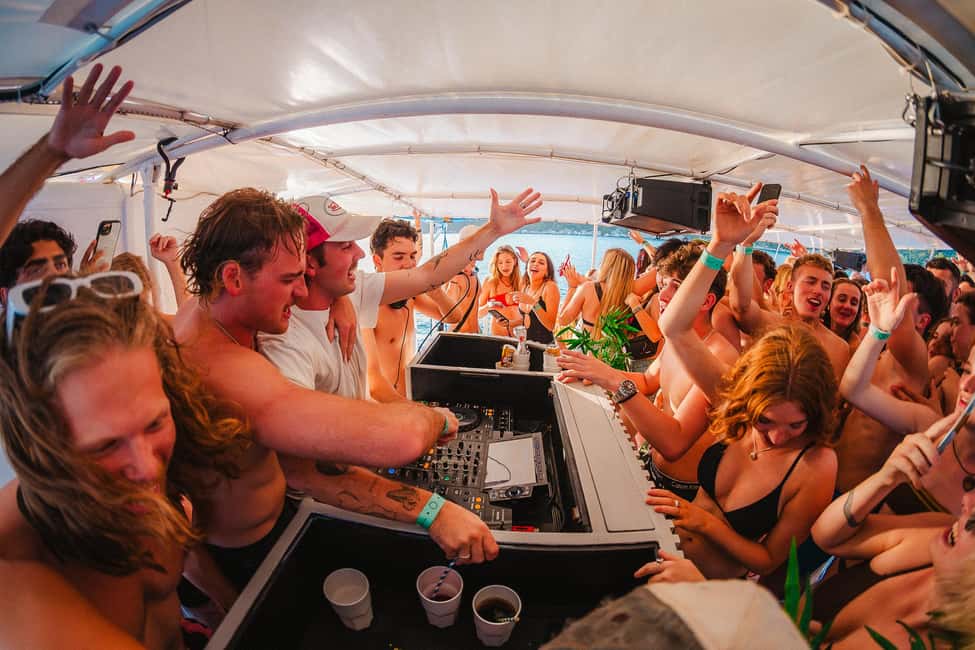 Split: Blue Lagoon Boat Party with Slide, Dj and After Party - Two Swim Stops and a Waterslide: What the Water Time Really Feels Like