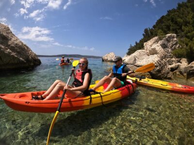 Split: Guided Sea Kayaking Tour with Snorkeling - Bene Beach start: safety briefing, practice moves, then you’re gone