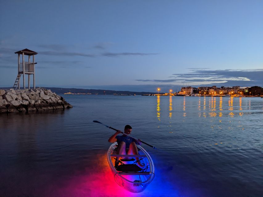 Split: Illuminated Evening Guided Kayaking Tour - Kayak instruction, safety briefing, and the real beginner level