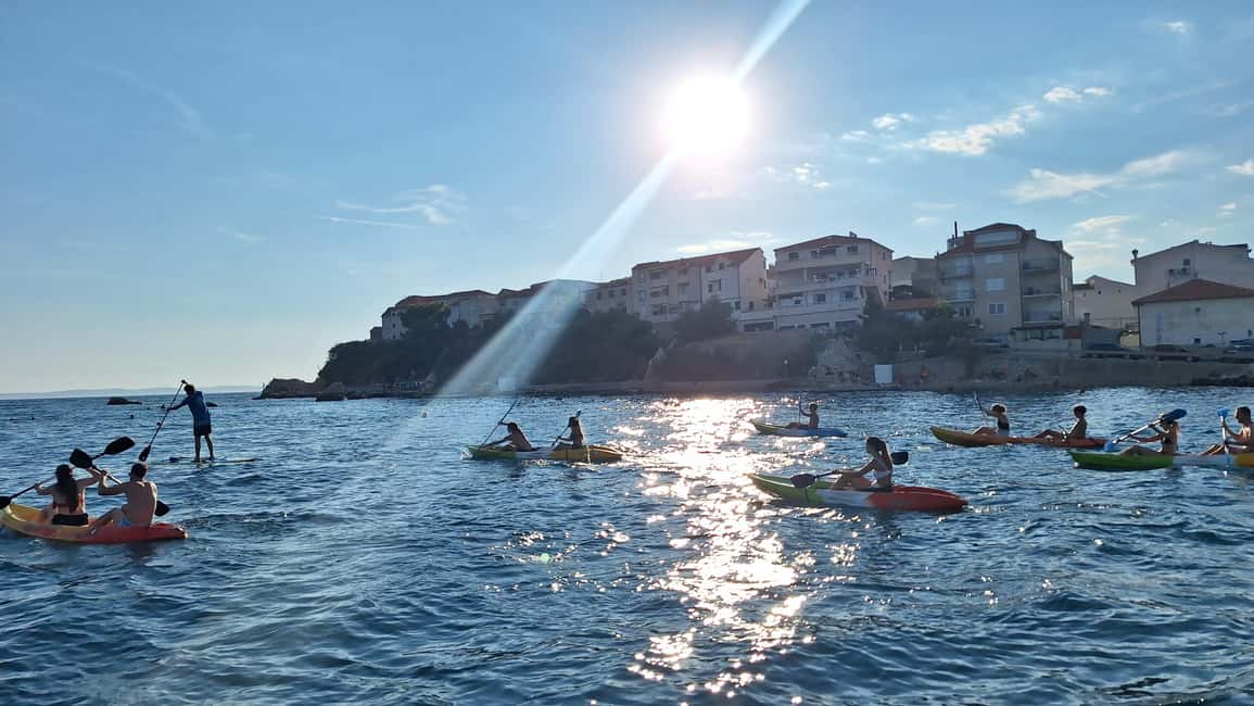 Split: Sunset Guided Kayaking Tour - Swimming, walking, and cliff jumping when the light changes